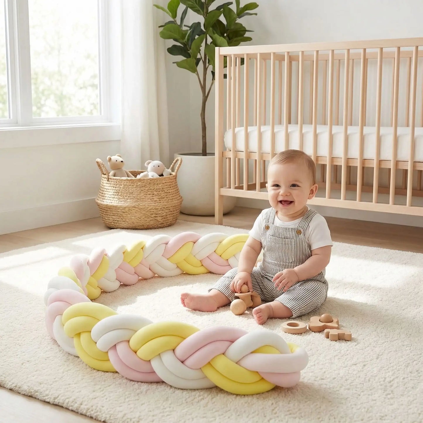 Tresse-de-lit-rose-jaune-et-blanc