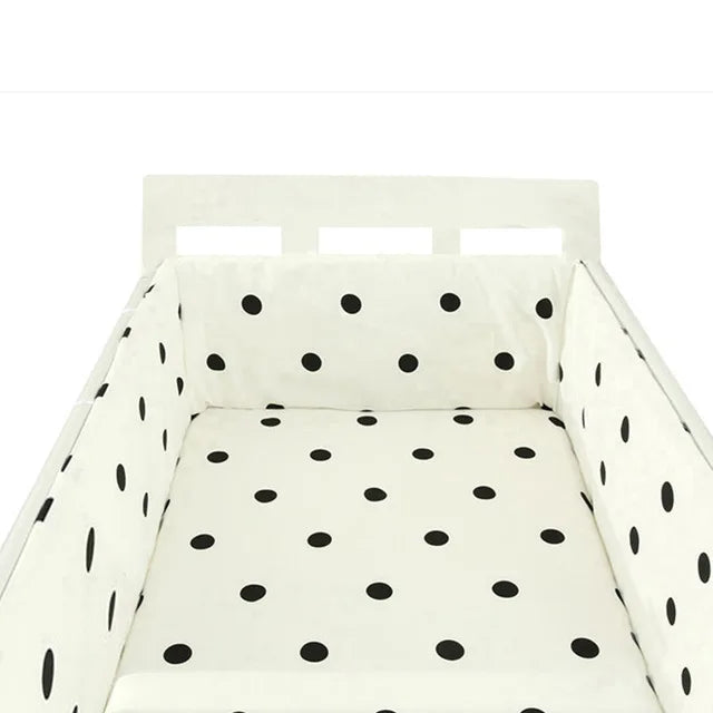 tour de lit bebe blanc a pois noir