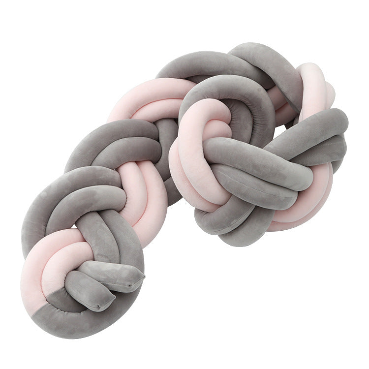 Tresse de lit bébé gris et rose