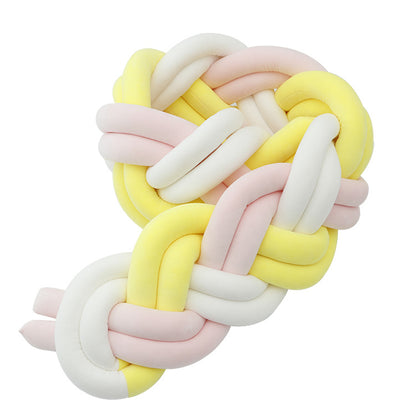 Tresse de lit bébé jaune, rose et blanc