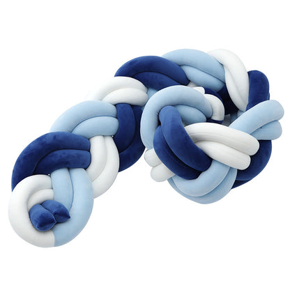 Tresse de lit bébé bleu marine, ciel et blanc