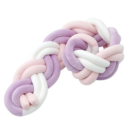 Tresse de lit bébé violet, blanc et rose
