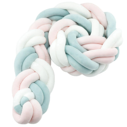 Tresse de lit bébé rose et vert