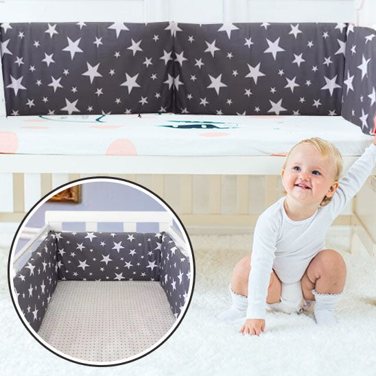tour de lit bebe gris fonce avec etoile