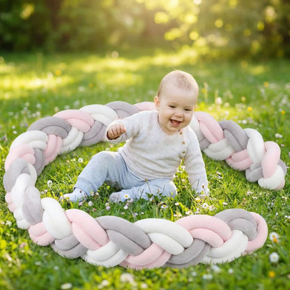 Tresse de lit bébé blanc et rose