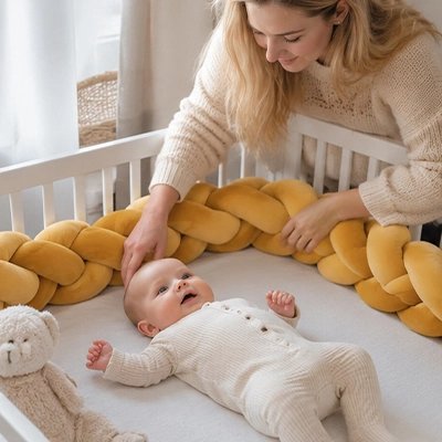 Tour de lit tresse avec bebe
