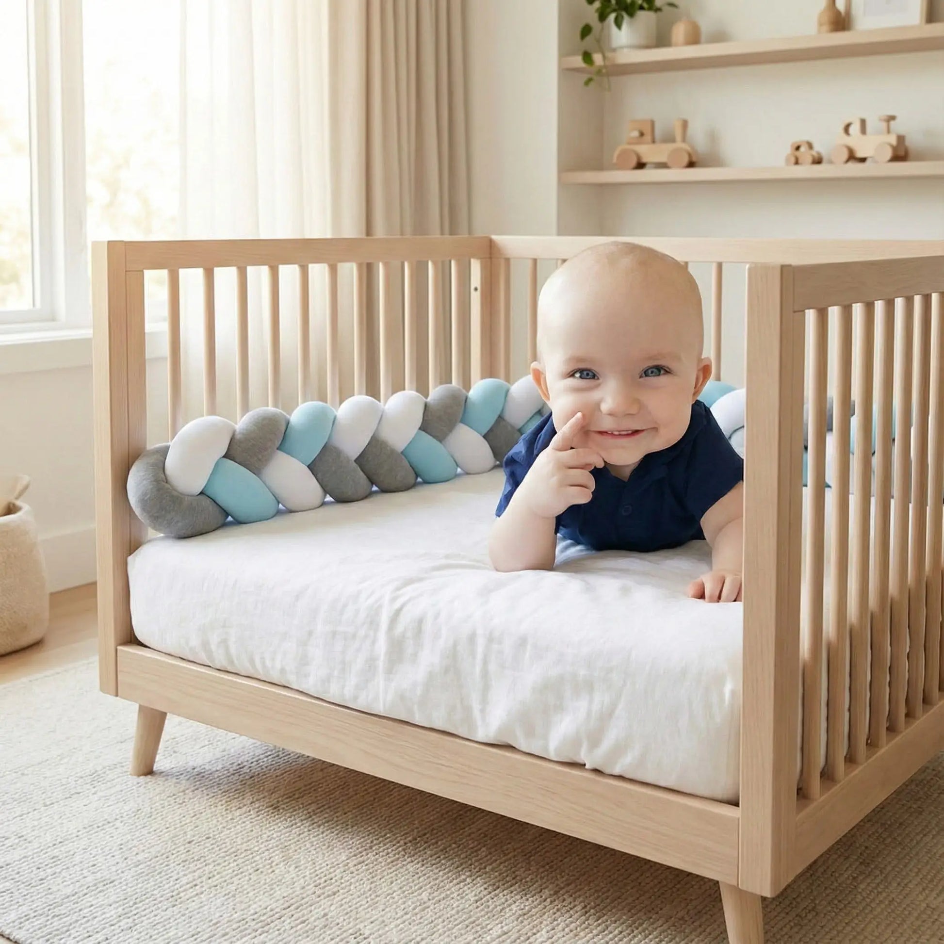 tresse de lit bebe bleu