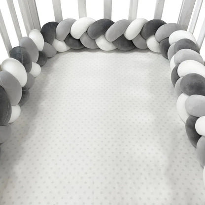 tresse de lit gris blanc noir