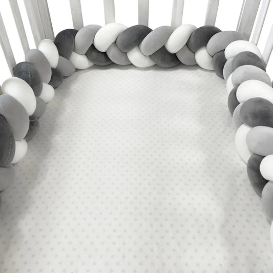 tresse de lit gris blanc noir