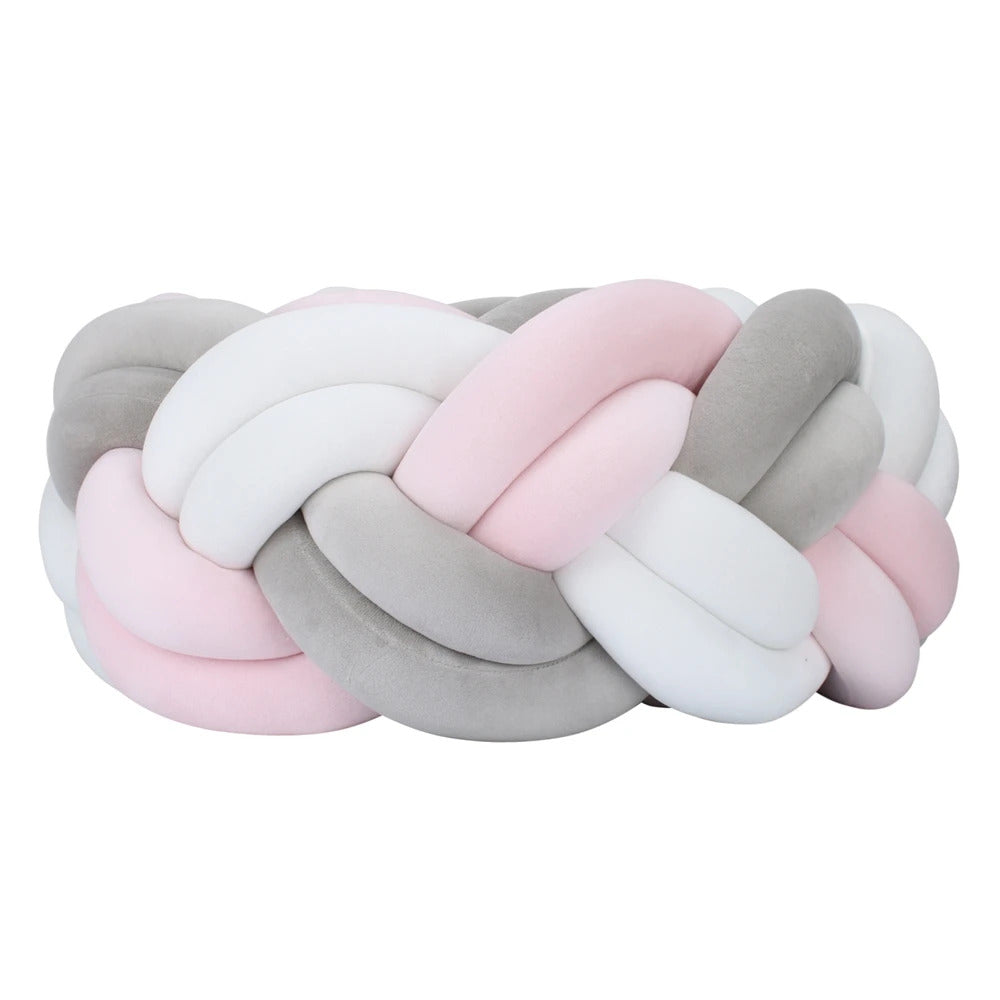 tresse de lit bébé gris et blanc