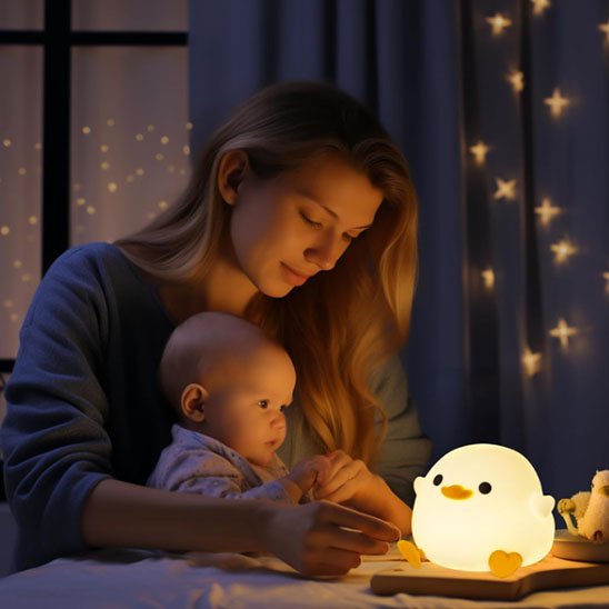 Veilleuse bébé qui regarde