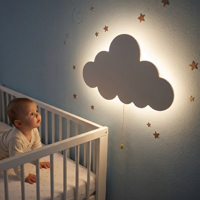 Veilleuse murale bebe regarde