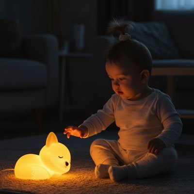 Veilleuse renard bebe qui joue